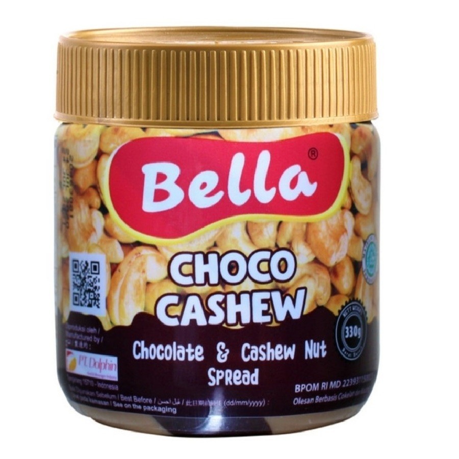 

spread bella coklat kacang mede mente choco cashew 330