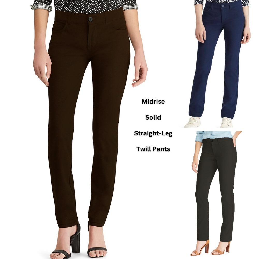 Celana Panjang Wanita Midrise Straight Stretch Twill (CHAPS02 TWILL STRAIGHT PANTS)