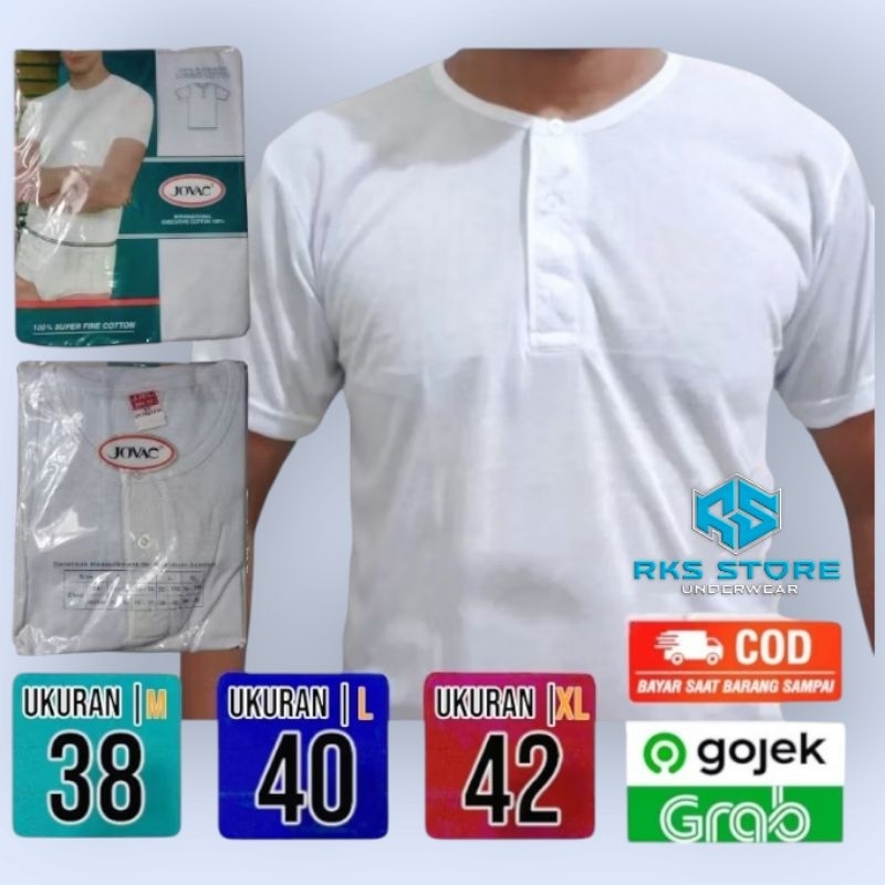 Kaos oblong kancing pria dewasa merek jovac