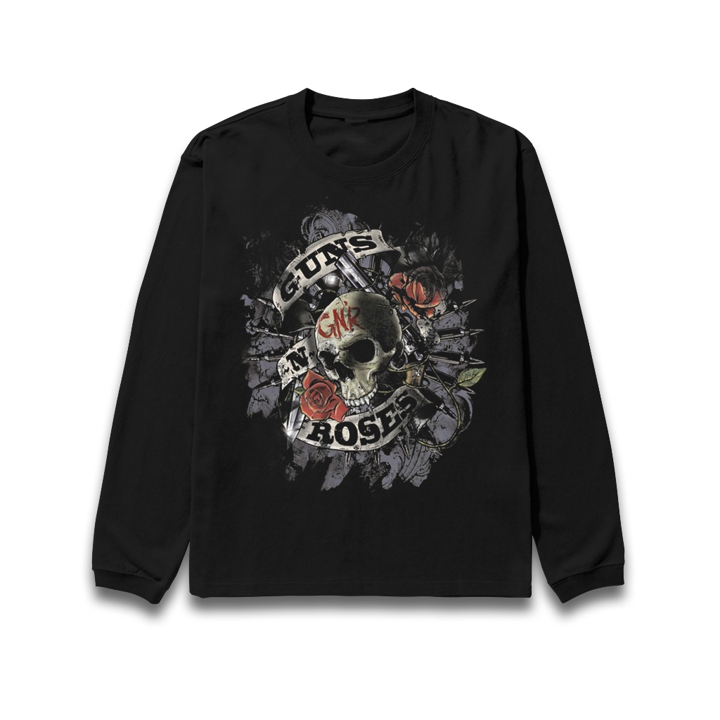 Long sleeve Band Guns N' Roses - Kaos Panjang Guns N' Roses Tengkorak 24s