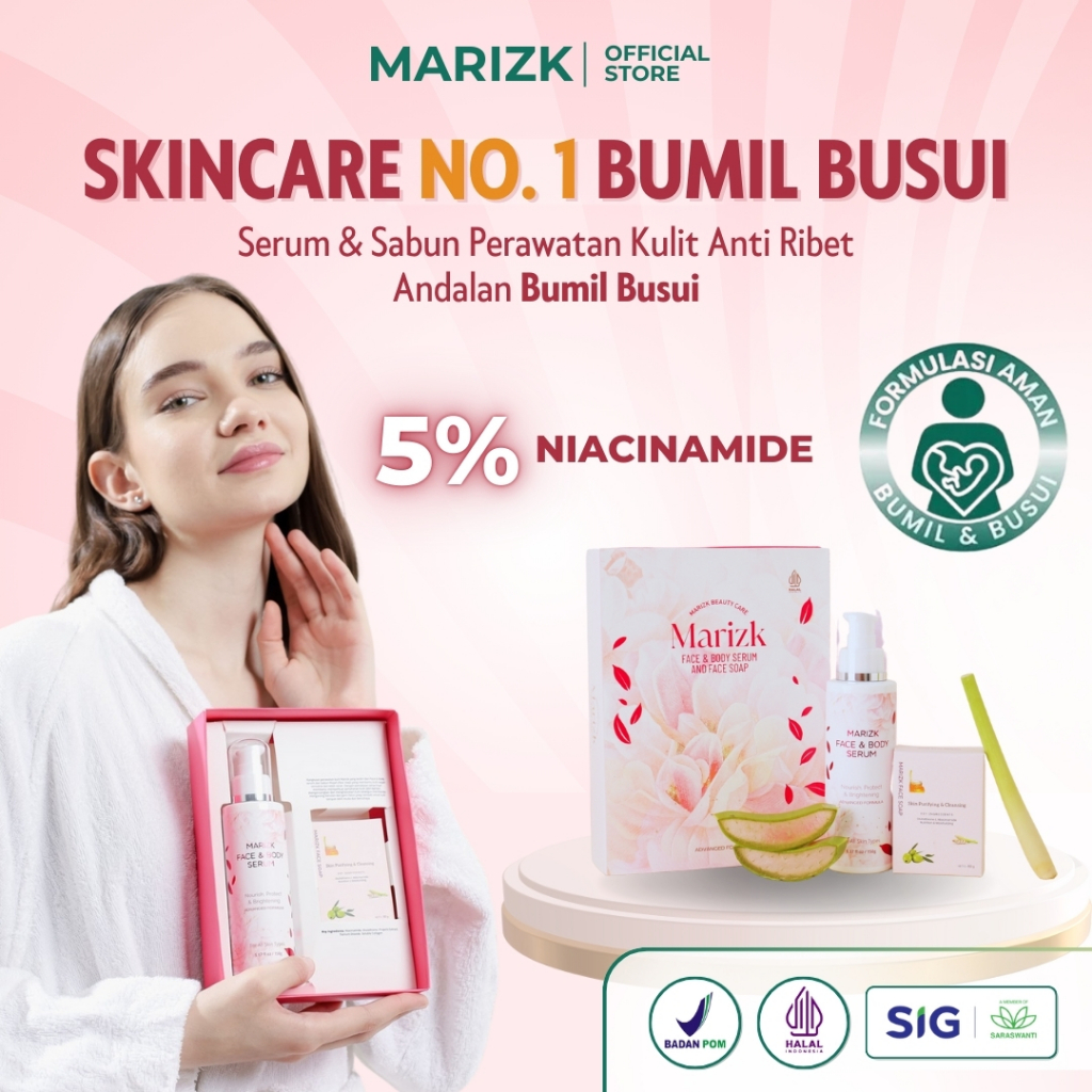 MARIZK Skincare Bumil Busui Efektif Mencerahkan Kulit Wajah Glowing Whitening Brightening Paket Set 
