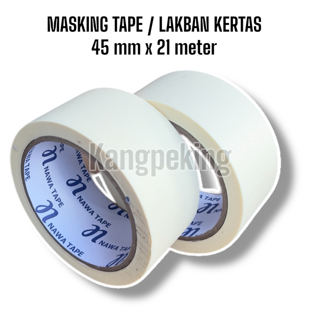 

Masking Tape 45 mm x 21 meter / Lakban kertas / Lakban tulis kertas