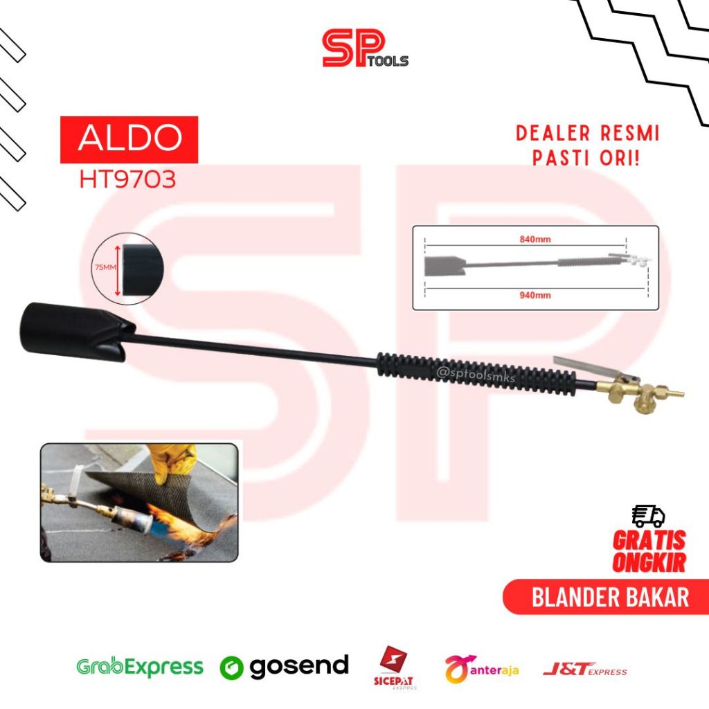 BLANDER BAKAR / HEATING TORCH GAS LPG PANJANG HEAVY DUTY ALDO HT9703