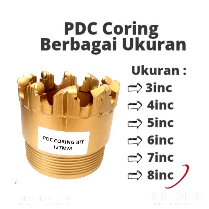 Mata Bor PDC Coring 3 - 8 Inc Untuk Sumur Air Tembus Batu Keras