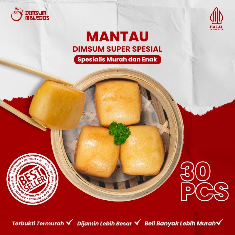 

Dimsum Mantau / Mantou Isi 30 Pcs - Frozen Food Halal Mbledos Grosir Pack