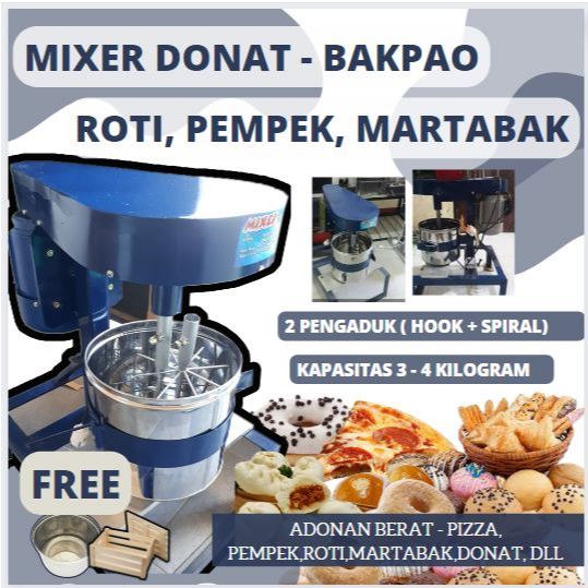 4 kg Mixer Pengaduk Adonan Roti Mixer Donat 2kg  Mesin Roti Mesin Pengaduk Adonan Berat