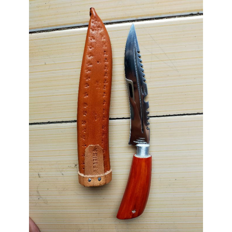 Pisau baja putih anti karat panjang total 28cm