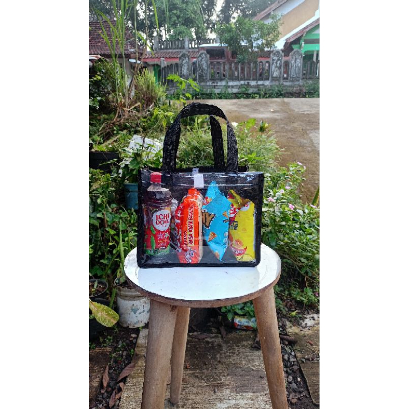 

Tas hampers / Tas Spunbond P25xL12xT20 Mika bening Transparan tas hantaran ultah