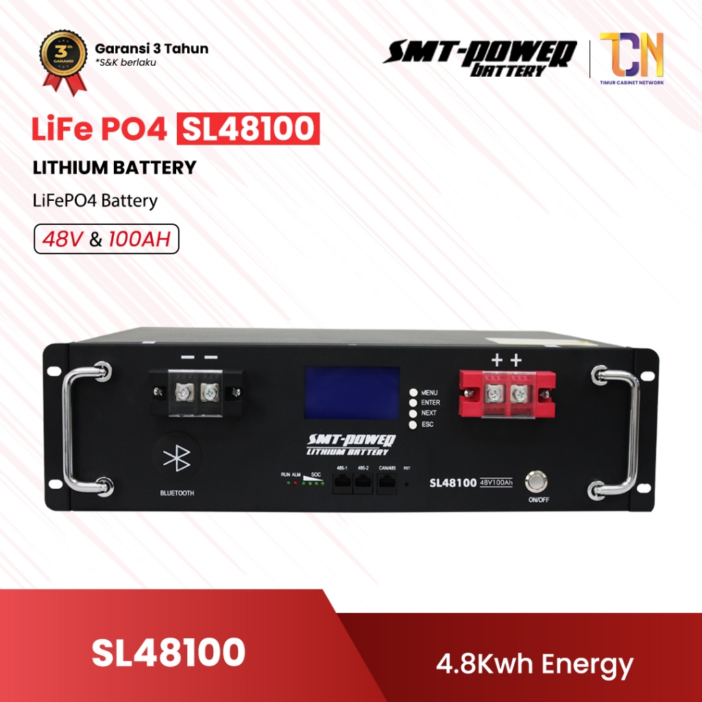 SAMOTO Aki Baterai Lithium LiFePO4 SMT Power 48V 100Ah Litium Battery SL48100