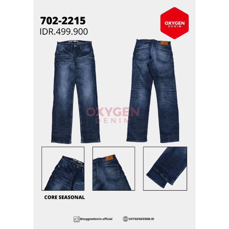 OXYGEN DENIM - Celana Jeans Panjang Oxygen Denim Original SlimFit Pria Laki-Laki Cowok Lengkap Ukura