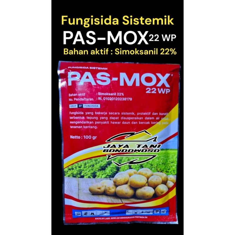 Fungisida Sistemik Pasmox isi 100 gram , Bahan aktif simoksanil 22%