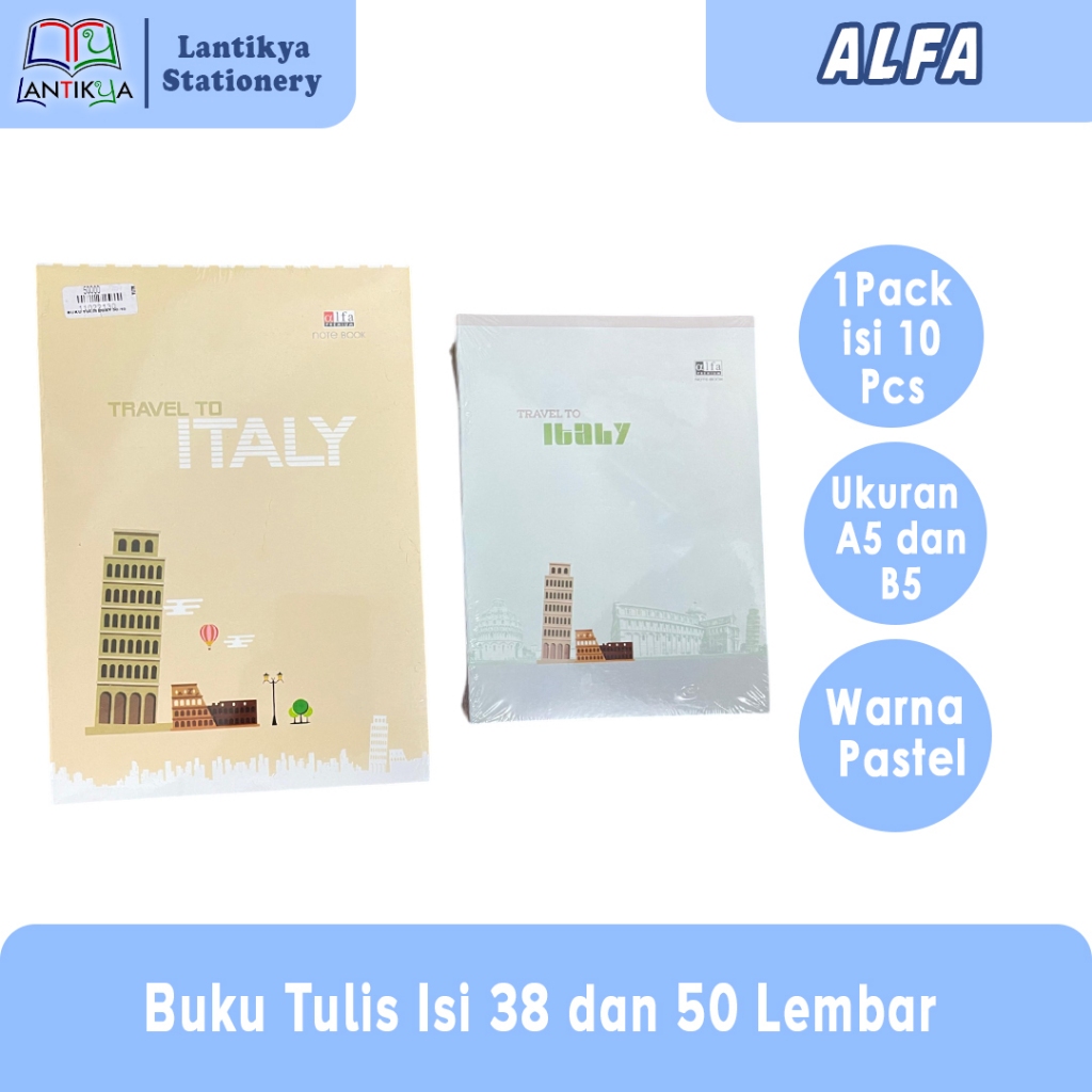 

[1 PACK] Buku Tulis A5 & B5/ 38 Dan 50 Lembar ALFA
