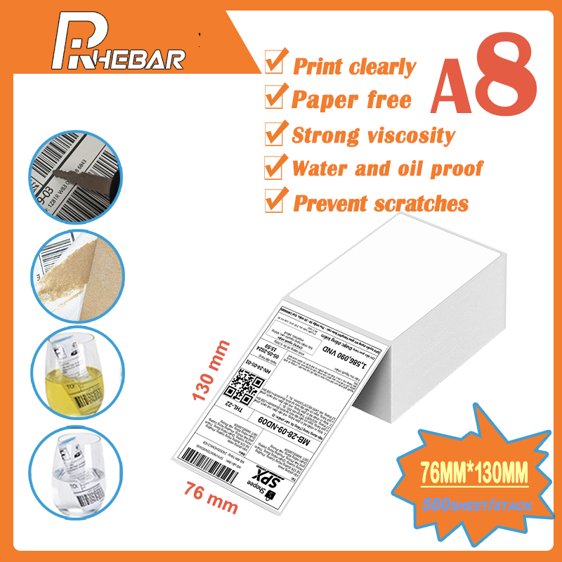 

InJO Label resi termal 76x130mm 100x150mm 80x60mm Stiker kode batang RHEBAR