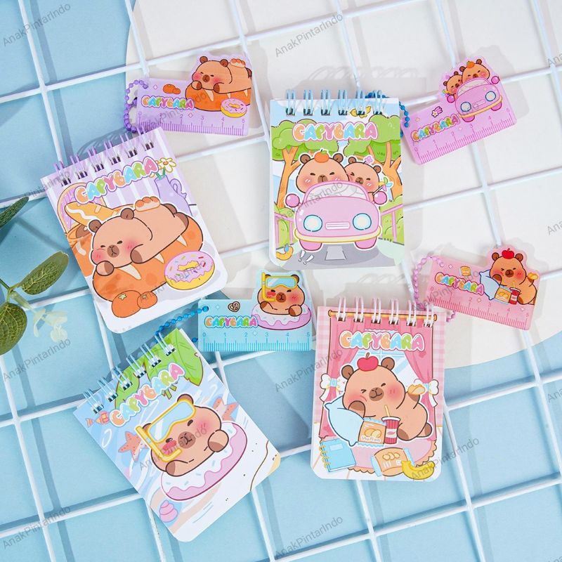 

CAPYBARA SUPER MINI NOTEBOOK & RULLER [ SL40603 ]