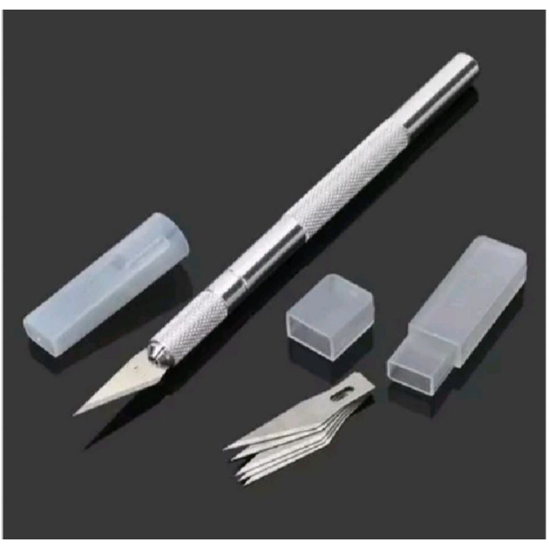 

pisau cutter crafting knife art isi silet 6 + gagang