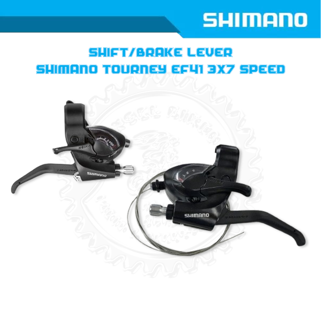 SHIFTER SHIMANO TOURNEY EF41 3 x 7 SPEED OPERAN SHIFTER + HANDLE REM ORIGINAL SHIMANO