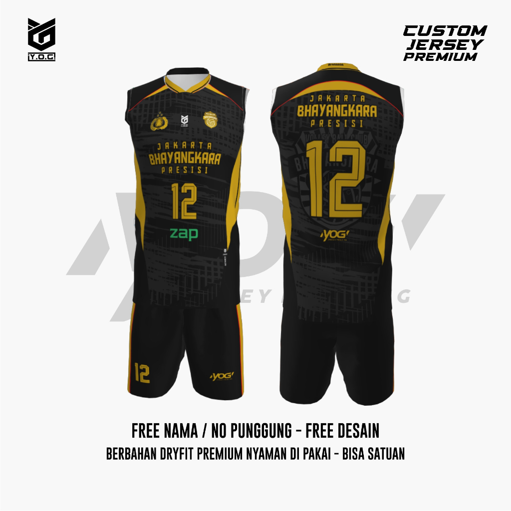 JERSEY LATIHAN BHAYANGKARA (HITAM) PROLIGA 2025 PREMIUM - PREORDER [ BISA CUSTOM NAMA & NOMOR  | BAJ