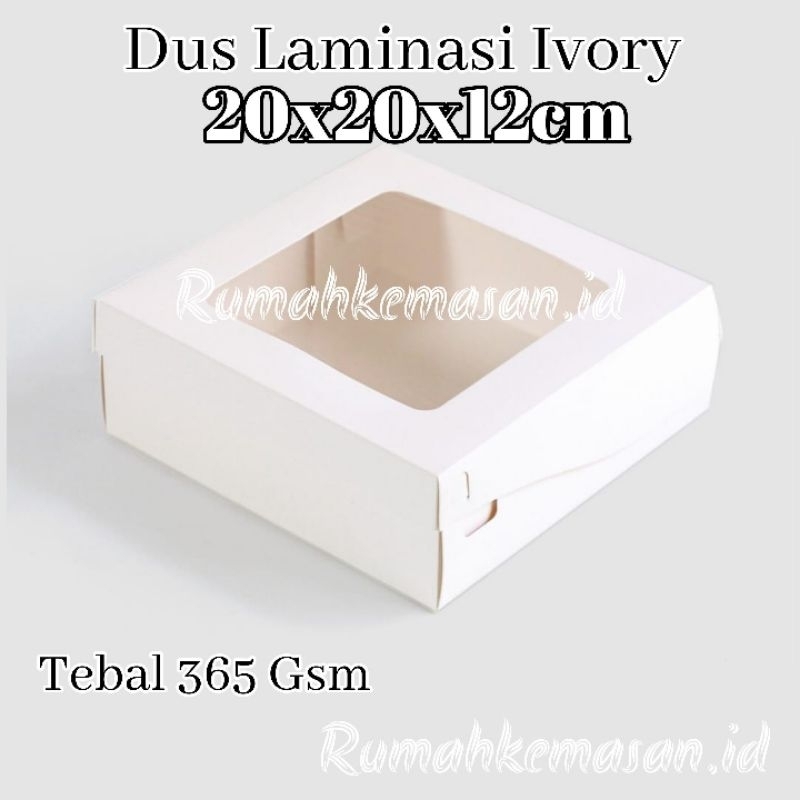 

(20x20x12) Dus Putih Ivory TINGGI laminasi Window 20x20x12 cm tebal 365gsm
