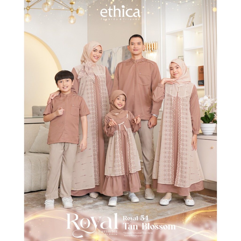 ROYAL 54 TAN BLOSSOM KAHFI 358, KAGUMI 342, KAGUMI KIDS 184, KAHFI KIDS 258 DAILY WEAR, FAMILY DRESS