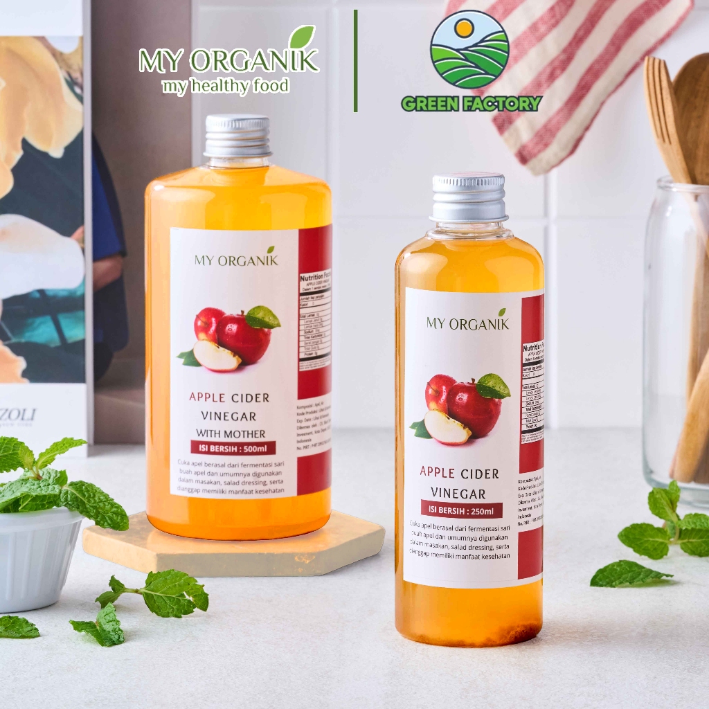 

My Organik Cuka Sari Apel Cuka Apel With Mother Apple Cider Vinegar Cuka Apel Organik 250 ml 500 ml