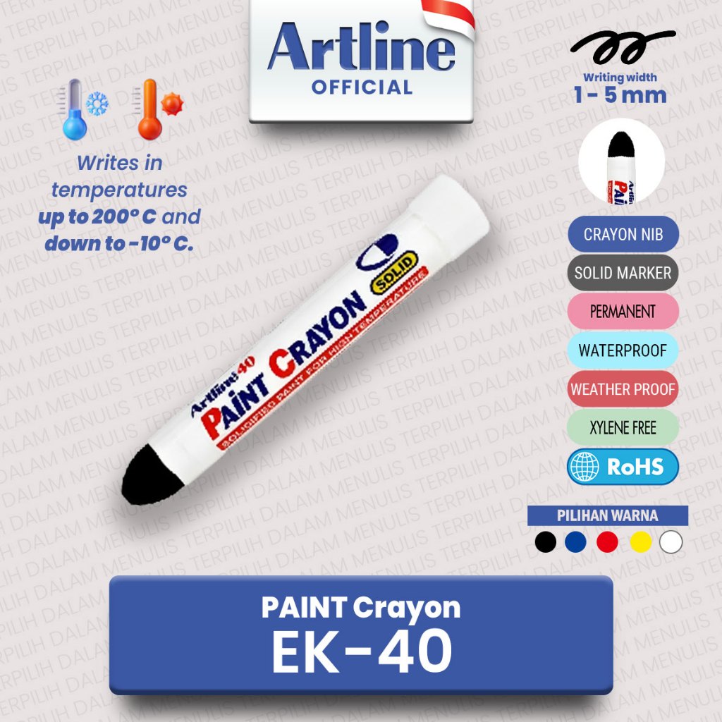 

(LIVE) ARTLINE SPIDOL INDUSTRIAL PAINT CRAYON SOLID MARKER TAHAN PANAS EK-40 2