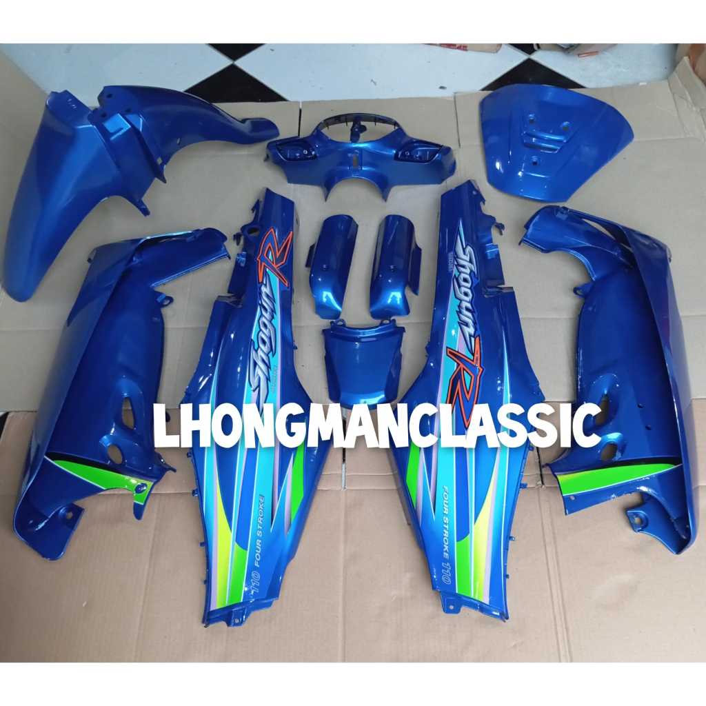 BODY HALUS SUZUKI SHOGUN R 110 NEW BIRU SET STRIPING