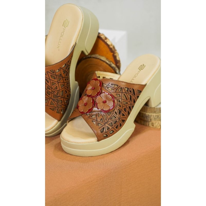 SANDAL WEDGES KULIT/SANDAL WANITA POLLUX CS36