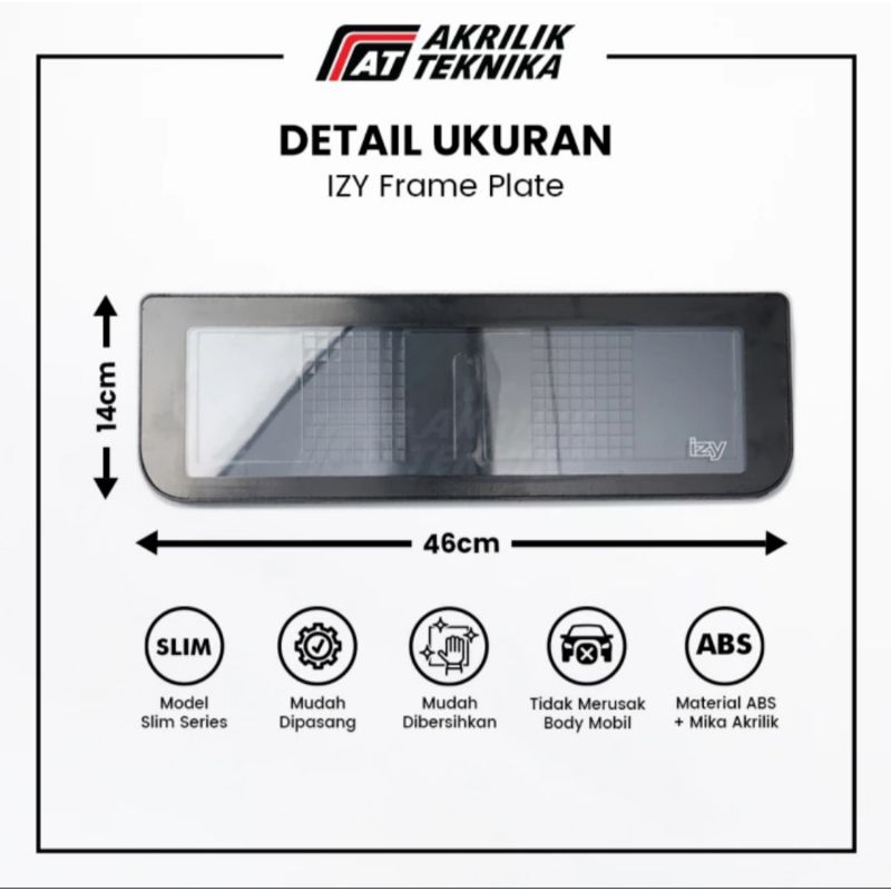 dudukan plat nomor mobil merk IZY/tatakan plat nomor mobil IZY