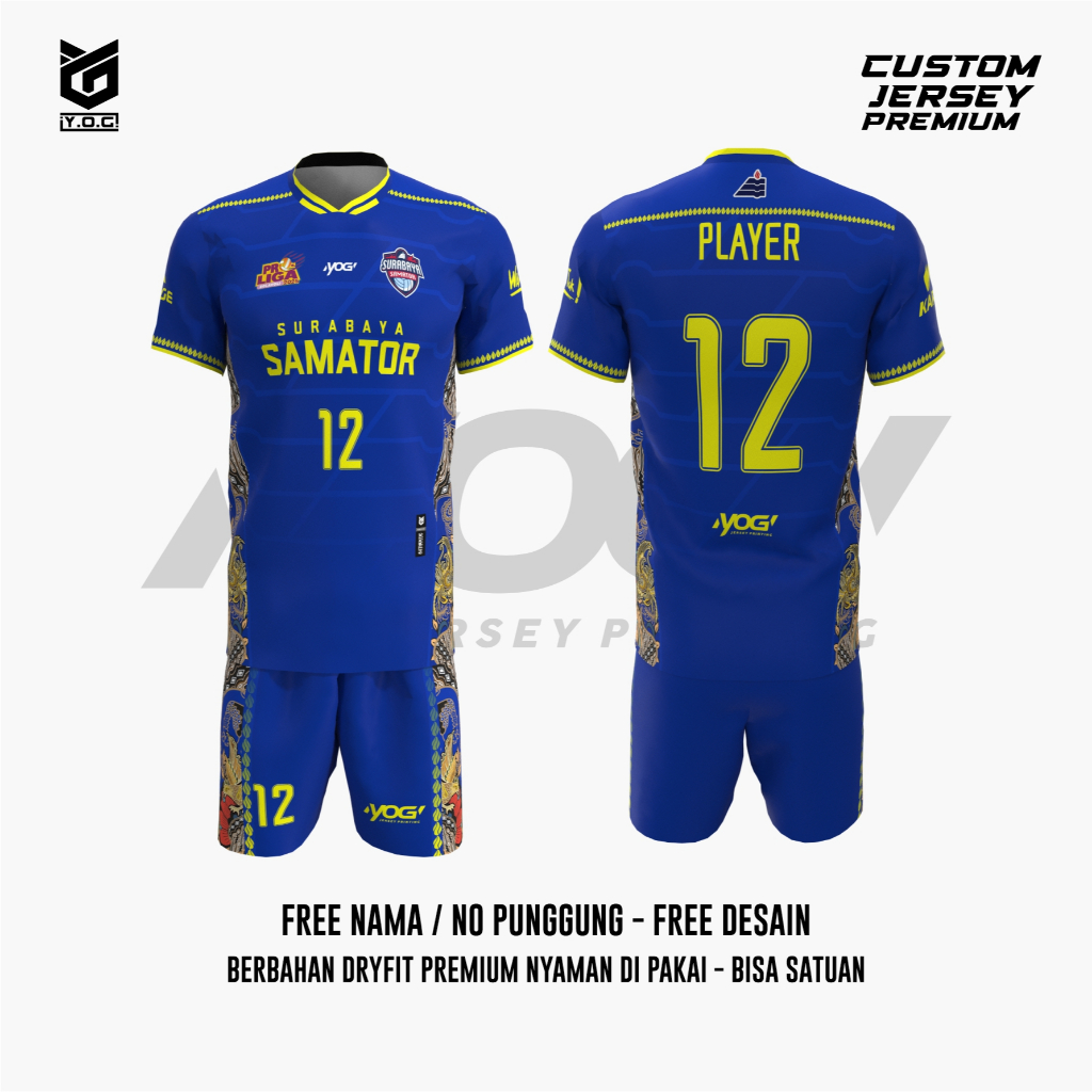 JERSEY TANDING SAMATOR (BIRU) PROLIGA 2025 PREMIUM - PREORDER [ BISA CUSTOM NAMA & NOMOR  | BAJU VOL