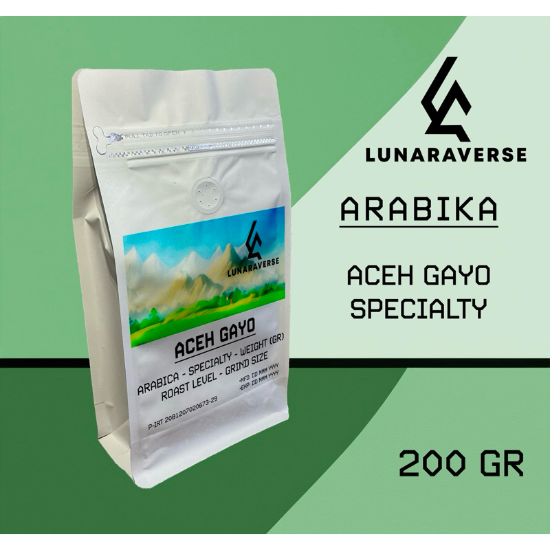 

Lunaraverse Kopi Specialty Arabica Aceh Gayo 200 Gr