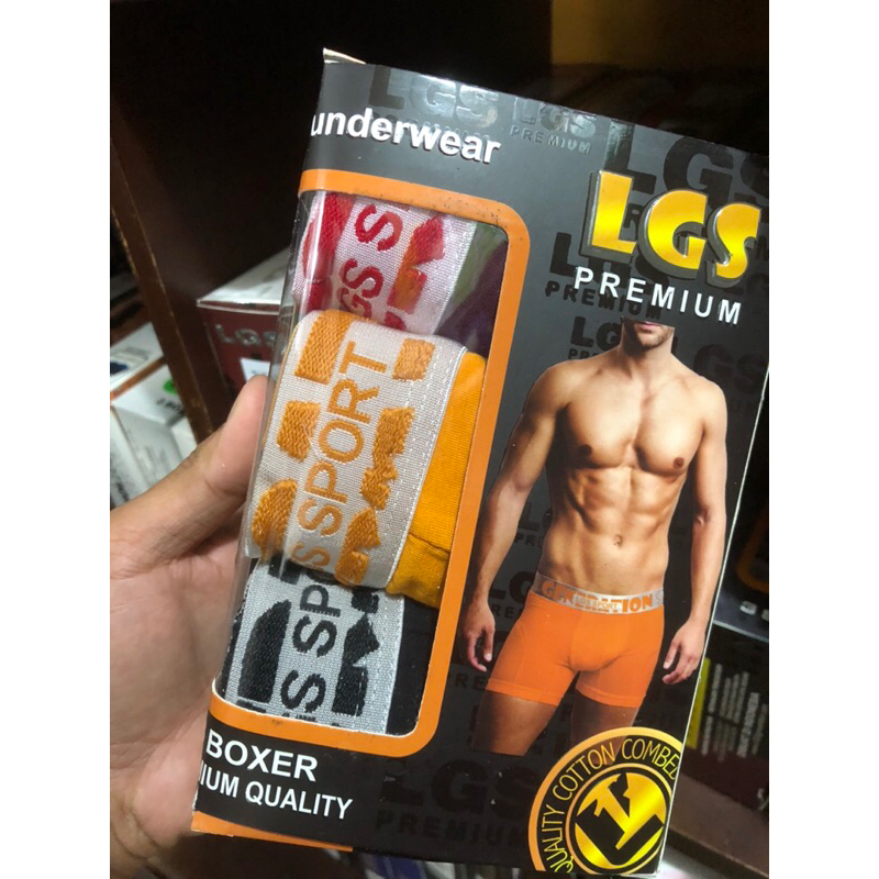 LGS Mens UmPremium/BOXER LGS ORIGINAL Celana Boxer Pria LGS 634 Isi 3 Pcs
