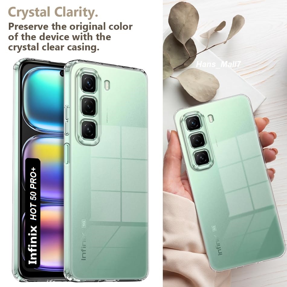 Hans- SOFTCLEAR INFINIX HOT 60 60i 50 Pro + Plus+ Softcase Airbag Anti Fuze Akrilik bening transpara