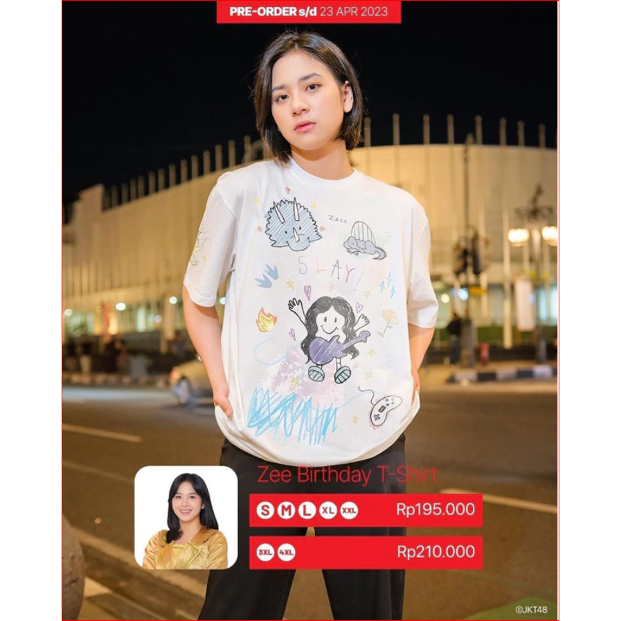 Kaos jkt48 Birthday Zee 2023 | Unisex Putih