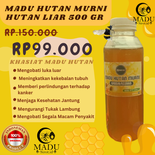 

MADU HUTAN LIAR ASLI 100% MURNI SIROT.ID 500gr Meningkatkan Imunitas Tubuh