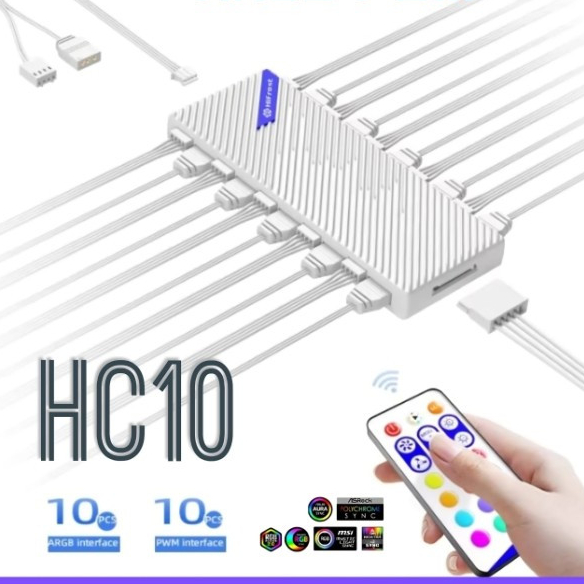 Kontroller ARGB Fan - Hifrost ARGB CONTROLLER + REMOTE (10port 5v ARGB Controller+ RM)