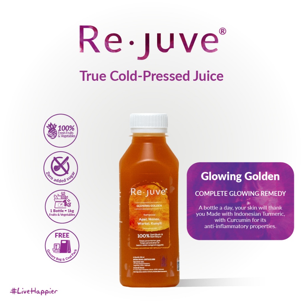 

Re.juve Bali - Glowing Golden 250 ml (Cold-Pressed juice / jus)