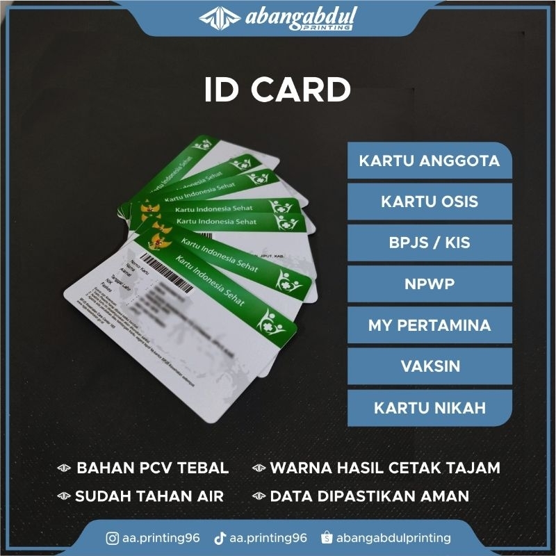 

CETAK ID CARD SATUAN BAHAN PVC