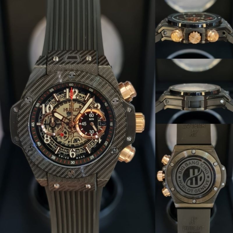 HUBLOT BIG BANG CARBON DIAMETER 44mm QUARTZ QUALITY SUPER #jamtanganpria