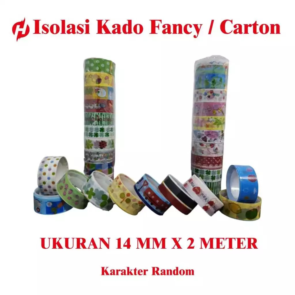 

1 Slop / 10 Pcs Selotip Mini Kado Motif Fancy Isolasi Kecil