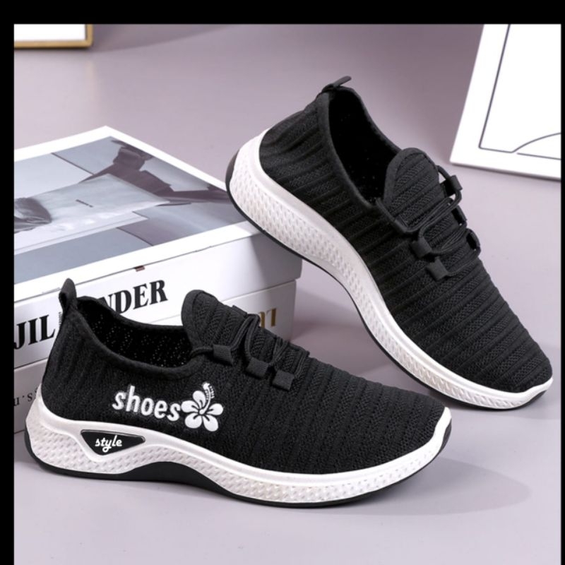RAV ,SEPATU SNEAKER WANITA RAJUT IMPORT SNEAKERS KOREA FASHION KASUAL DAISY