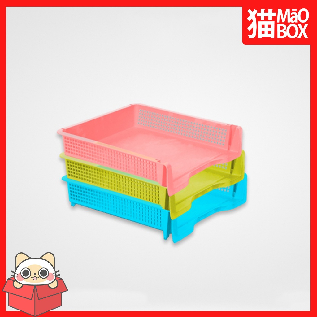RAK MEJA KERTAS A4 / RAK MEJA SUSUN / RAK KERTAS KANTOR WARNA SOFT - MAOBOX