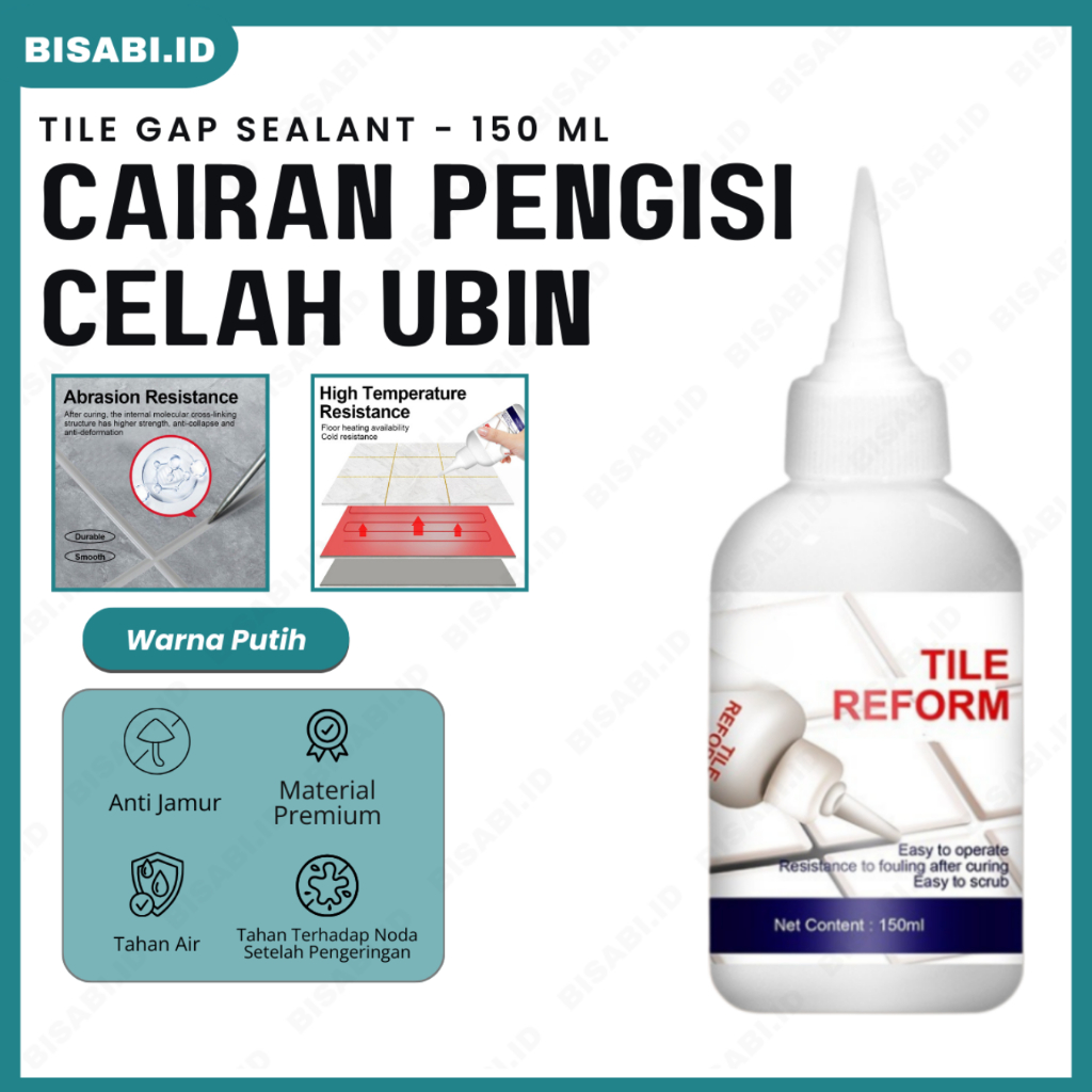 TILE REFORM PENGISI NAT KERAMIK ANTI JAMUR TILE REFORM GROUT PUTIH