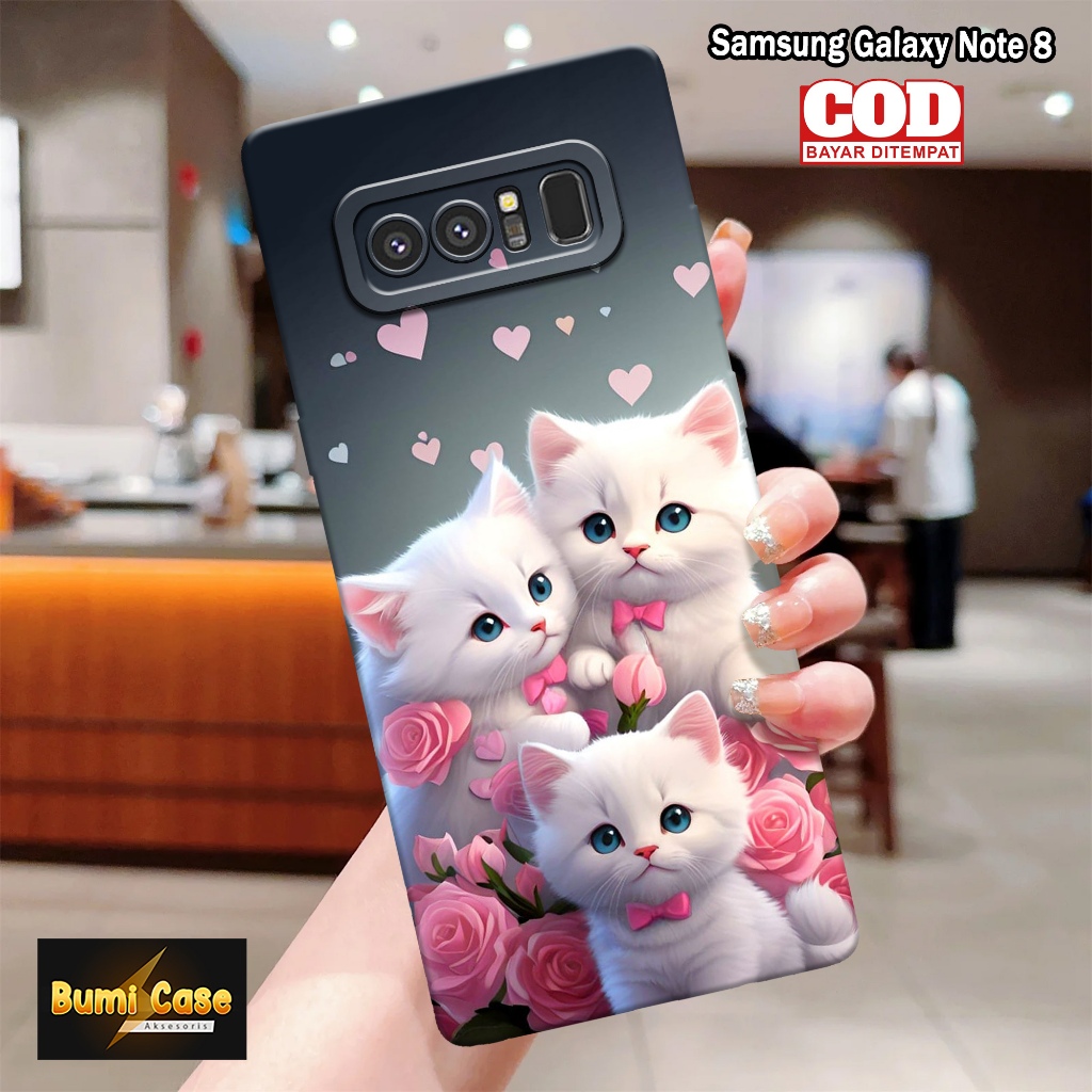 Bumi Case Samsung Galaxy Note 8 - Fashion Case Kucing - Softcase Pro Camera Samsung Galaxy Note 8 - 