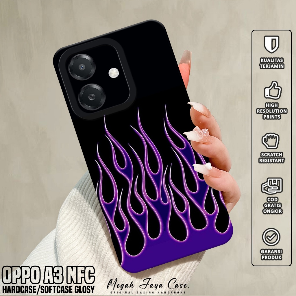 Case Hp OPPO A3 NFC - Casing OPPO A3 NFC Motif FIRE - Silikon OPPO A3 NFC - Softcase Hp OPPO A3 NFC 