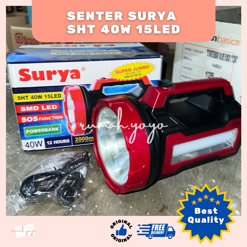 Senter Surya SHT 40W 15LED | lampu emergency