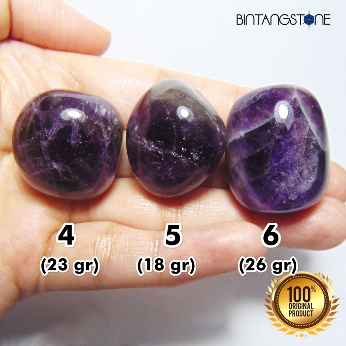 Amethyst Brazil Big Tumbled Quartz Natural Healing Therapy Crystal Polished Batu Bahan Akik Kecubung