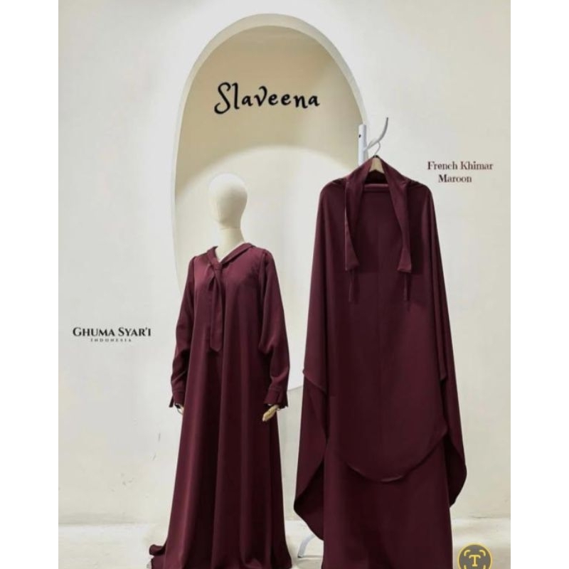 preloved set abaya french khimar fk Slaveena by ghuma syari