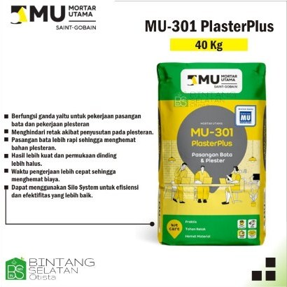 SEMEN MU301 PLASTER PLUS Pasangan Bata Dan Plester 40KG