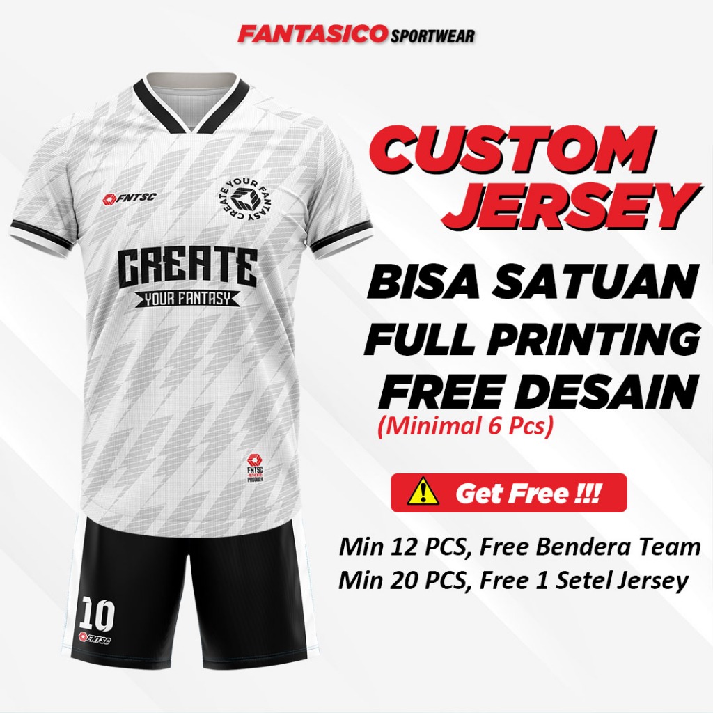 Fantasico Jersey Futsal Murah Baju Jarsey Kaos Custom Kostum Dmnt Setelan Stelan Gaming Mancing Orig