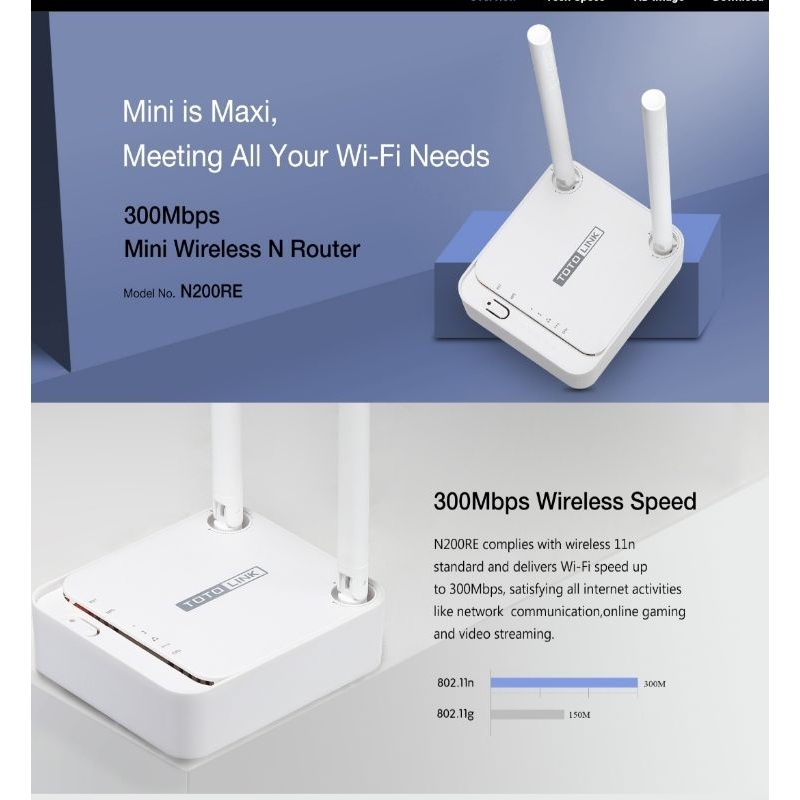 ROUTER WIRELESS,TOTOLINK N200RE Bekas migrasi ke OLT.Barang normal + adaptor ori(GARANSI)